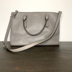 Kate Spade leather grey crossbody with 3 sections